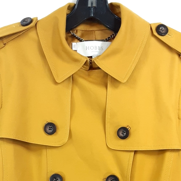 NWOT Hobbs Mustard Yellow Trench Coat - Picture 14 of 16